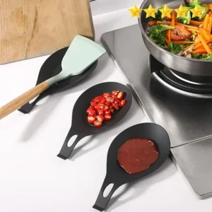 kf-Sbb7208e09eff40ddabe82c8b202a6c15w 【Hot sales】Silicone Spoon Rest Spatula Holder Heat Resistant Utensil Placemat Tray Kitchen Tools
