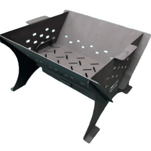 Lyno and Kay FlatPack Standard Fire Pit Collapsible Steel Design Lyno & Kay FlatPack Standard Fire Pit – 32”x23.5”x14” – Portable Steel Fire Pit with Removable Ash Tray – Outdoor Foldable Design – Made in the USA